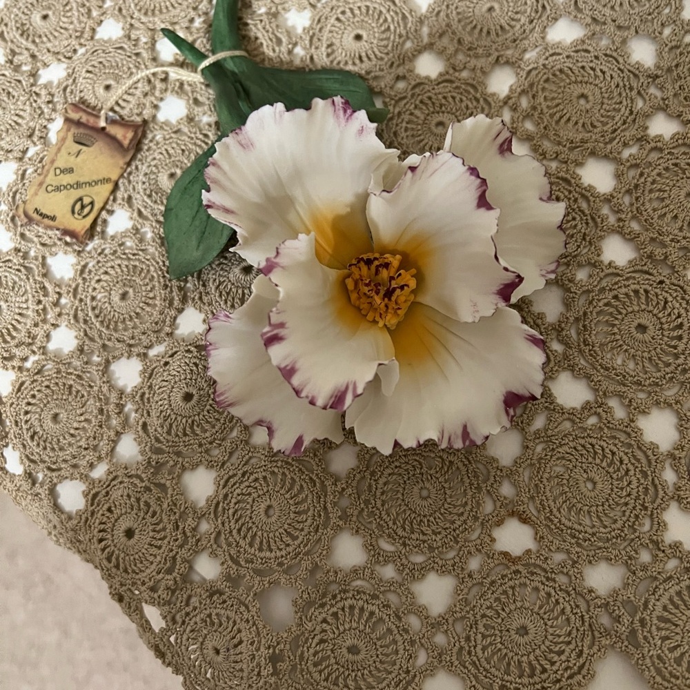 Cream and Purple Faux Floral Accent with Delicate Peony Design